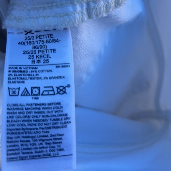 Gap True Skinny Sky Rise Women's All White Jeans Size 25 - Picture 8 of 8